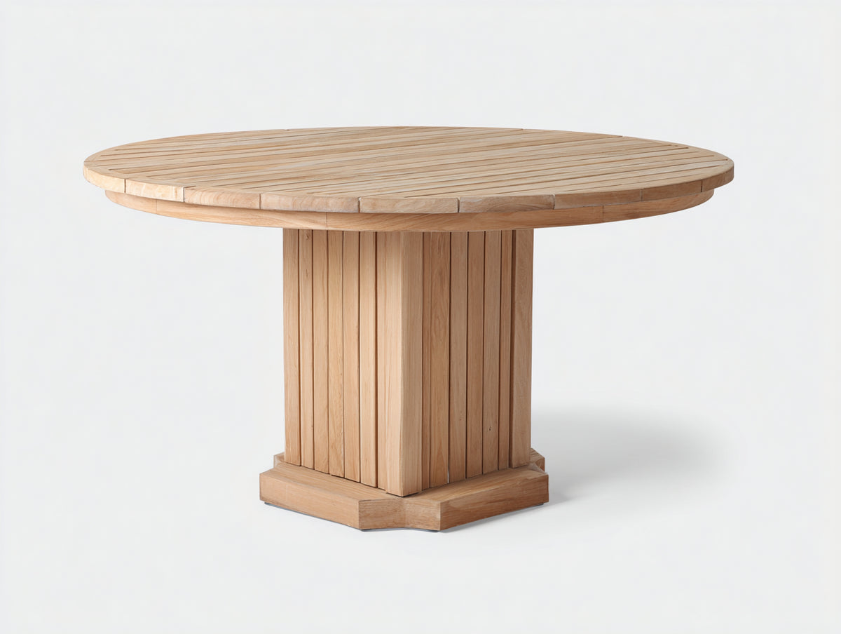 Tavolo da giardino - Legno - 130x130x75 cm - Naturale - Stile moderno