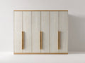 Armadio-Legno-Metallo-240x60x200 cm-Bianco-Rovere naturale-Moderno elegante
