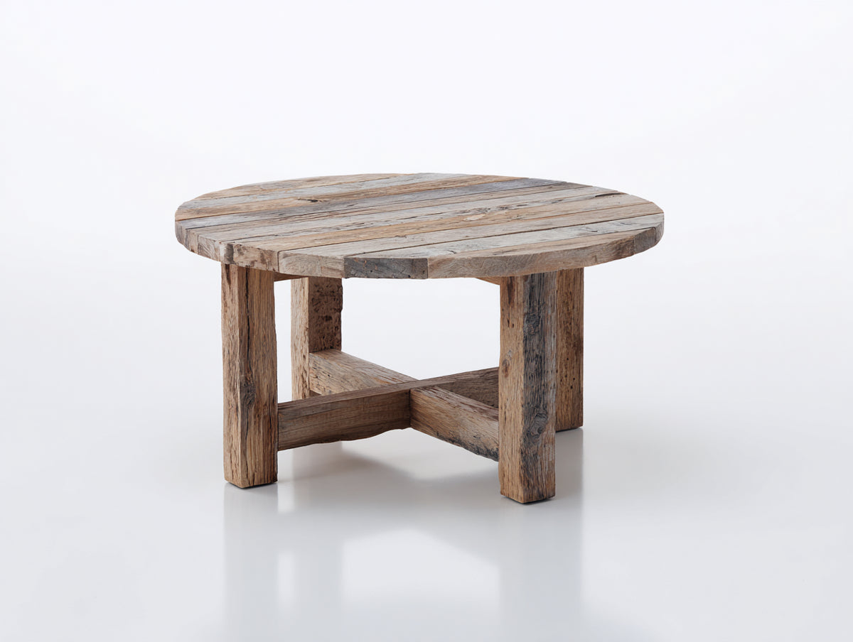 Tavolo da giardino - Legno - 100x100x72 cm - Marrone naturale-Grigio - Stile rustico