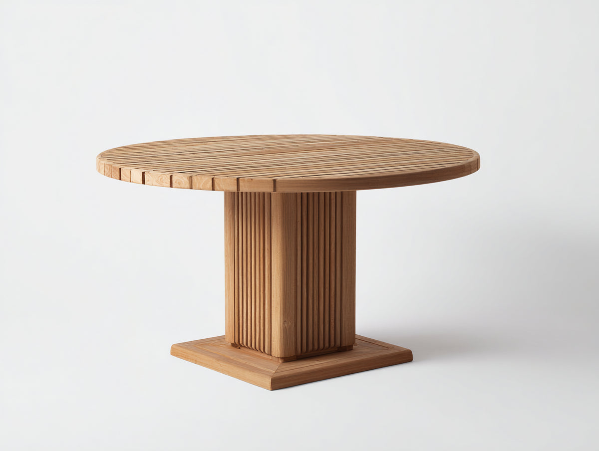 Tavolo da giardino - Legno - 132x132x75 cm - Naturale - Stile contemporaneo
