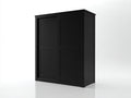 Armadio-Legno-160x60x200 cm-Nero-Moderno minimalista