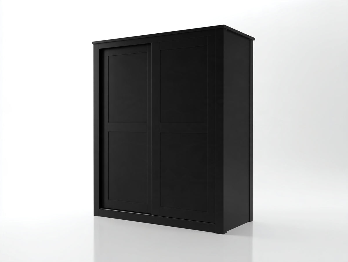 Armadio-Legno-160x60x200 cm-Nero-Moderno minimalista
