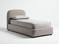 Letto singolo - Tessuto - 205x105x100 cm - Grigio tortora - Design moderno