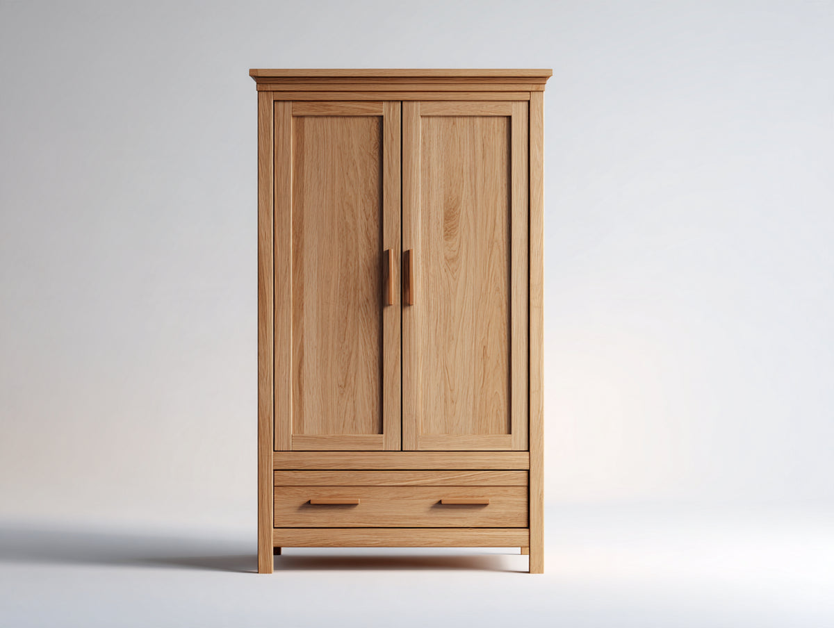 Armadio-Legno-100x55x190 cm-Rovere naturale-Classico