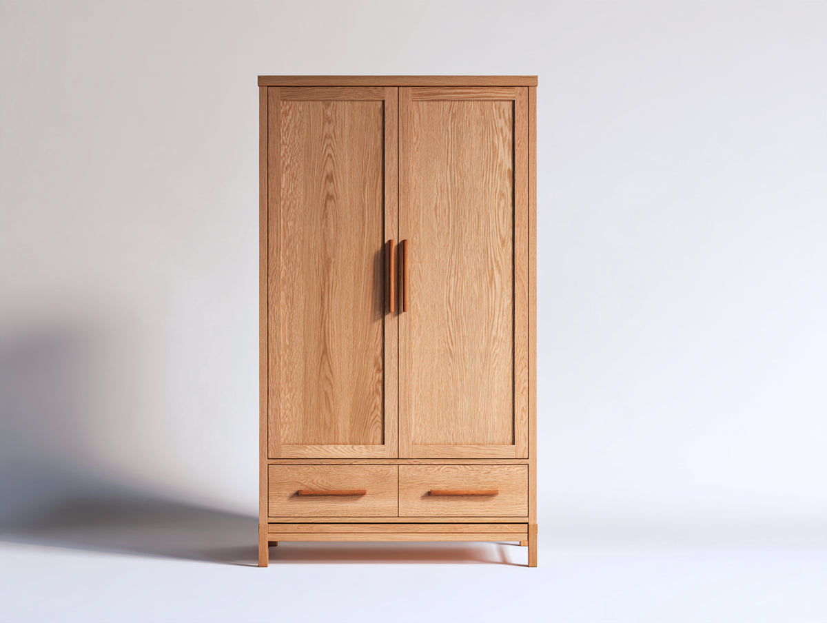 Armadio-Legno-100x55x185 cm-Rovere naturale-Classico contemporaneo