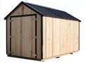 Casetta da giardino - Legno-Metallo - 240x180x220 cm - Naturale-Nero - Stile rustico