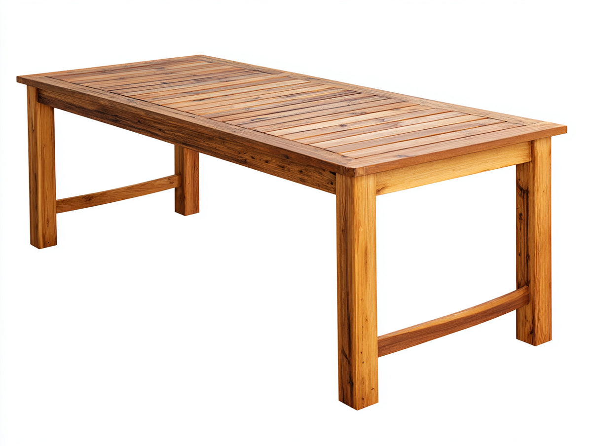 Tavolo da giardino - Legno - 220x100x75 cm - Naturale - Stile rustico