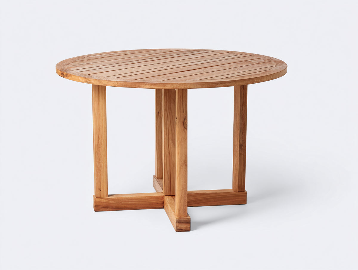 Tavolo da giardino - Legno - 120x120x75 cm - Naturale - Stile moderno
