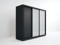 Armadio-Legno-Vetro-Metallo-180x60x200 cm-Nero-Bianco-Moderno contemporaneo