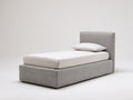 Letto singolo - Tessuto - 205x105x100 cm - Grigio - Design moderno minimalista