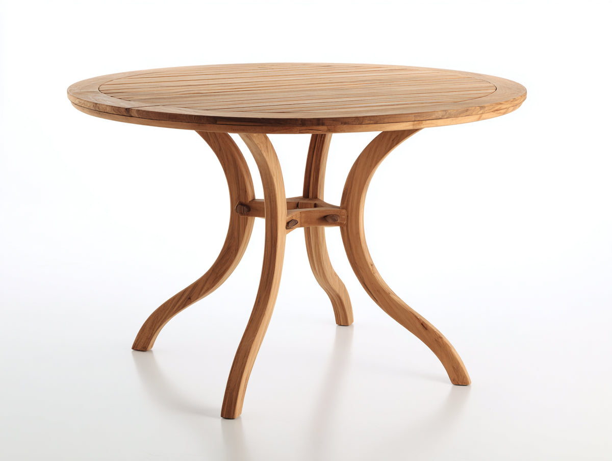 Tavolo da giardino - Legno - 125x125x75 cm - Naturale - Stile classico