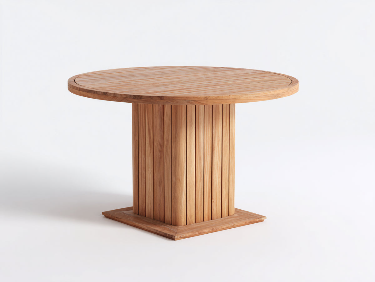 Tavolo da giardino - Legno - 125x125x75 cm - Naturale - Stile contemporaneo