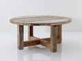 Tavolo da giardino - Legno - 110x110x75 cm - Marrone naturale-Beige - Stile rustico