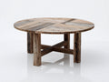 Tavolo da giardino - Legno - 125x125x74 cm - Marrone naturale-Grigio - Stile rustico