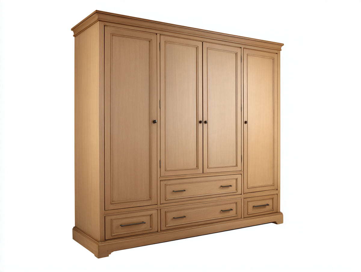 Armadio-Legno-Metallo-220x60x210 cm-Rovere chiaro-Classico