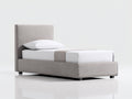 Letto singolo - Tessuto-Metallo - 205x105x105 cm - Grigio tortora - Design moderno